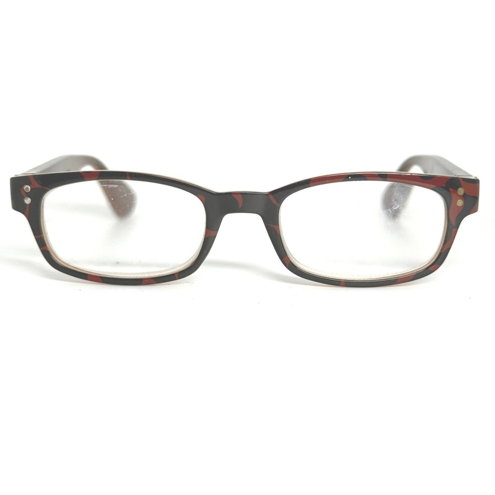 Foster Grant Tortoise Shell Rectangle Reading Glasses Brown Red 22009